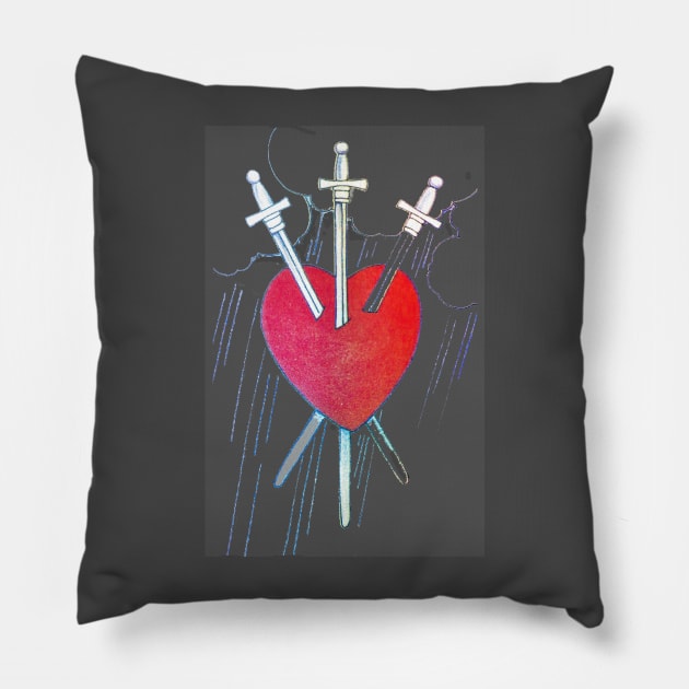 Three of Swords Pillow by akastardust