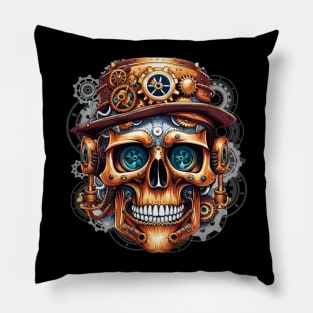 Steampunk Skull Pillow