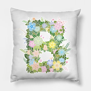 "B" Floral Letter Monogram Pillow