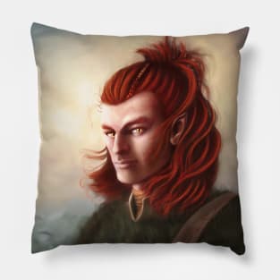 Wild Elf Golden Cat Eye Portrait Pillow