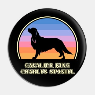 Cavalier King Charles Spaniel Vintage Sunset Dog Pin