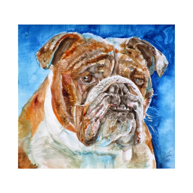 BULLDOG - watercolor portrait .7 by lautir