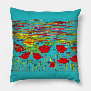 Poppies Tiled Pillow