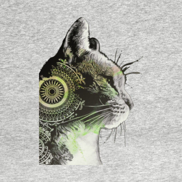 Tides Of Tomorrow Lime Mandala Tabby Cat Portrait Cat Drawing