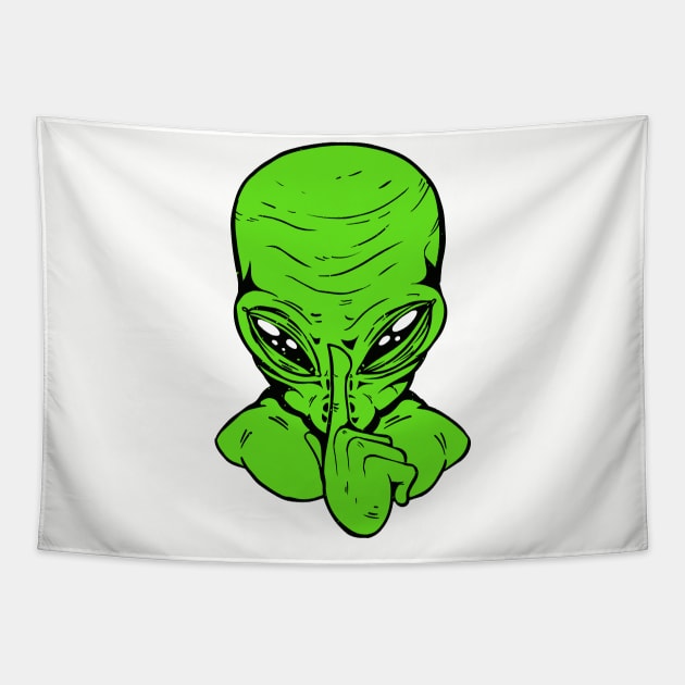 Alien Silent Conspiracy Theory Tapestry by UNDERGROUNDROOTS