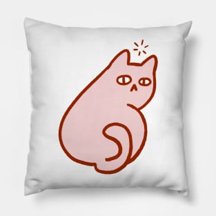 Pink Meow Looking Back Pillow