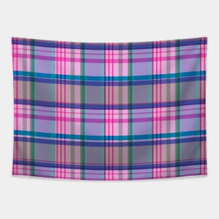 Pink and Purple Plaid Pattern Tapestry