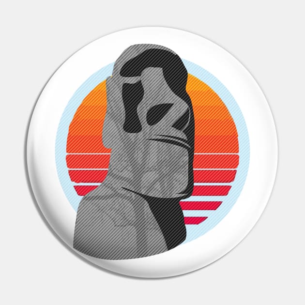 Moai Emoji Pin for Sale by tutorvein