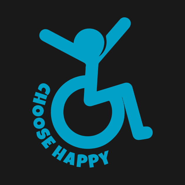 Choose Happy - Wheelchair Icon by Teamtsunami6