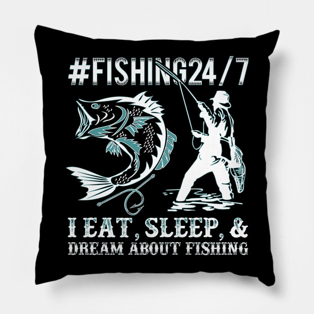 Merch fishing 247 Pillow by jmgoutdoors