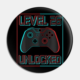 Level 26 Unlocked Video Gamer Level up 26th Pin