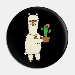 Alpaca with cactus Pin