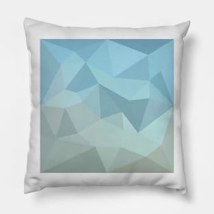 Cadet Blue Orange Abstract Low Polygon Background Pillow