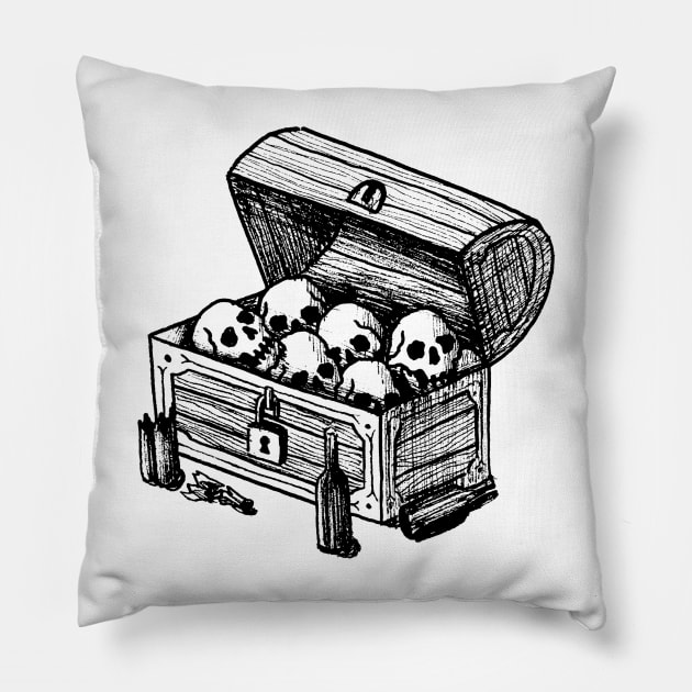 Skull treasure Pillow by RicardoCarn