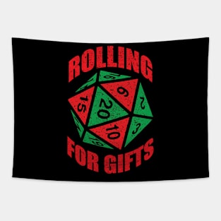 Funny RPG Dice Christmas Shirt d20 | Rolling for Gifts Tapestry