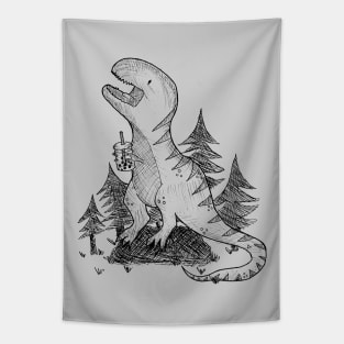 Boba Dino - dinosaur lover, bubble tea, funny gifts Tapestry