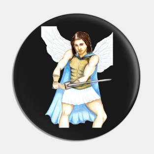 Archangel Michael the Protector- Dark Red Pin
