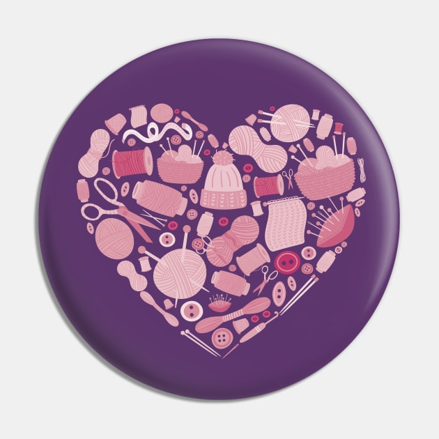 Sewing love heart Pin by ArtStopCreative