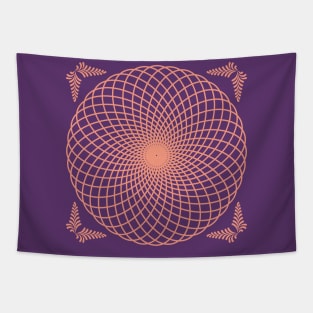 Peachy orbital paths mandala Tapestry