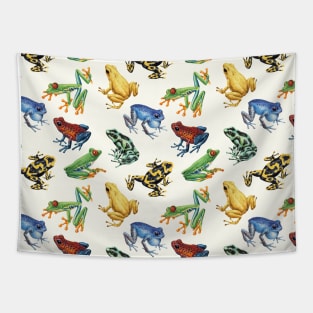 Frogs on natural white Tapestry