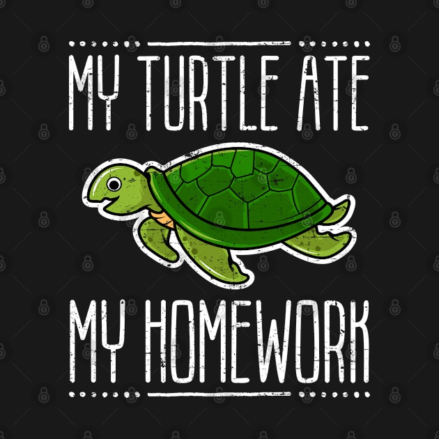 My Turtle Ate My Homework Funny Student Pun by wygstore