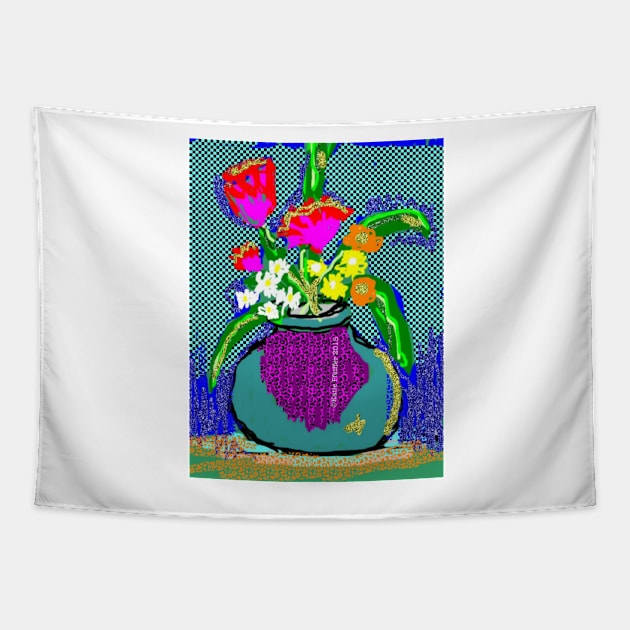 Mod Bouquet When I'm feeling Blue Tapestry by Kater