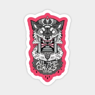 All Time Classics Tattoo- Wolf Portal black border Magnet