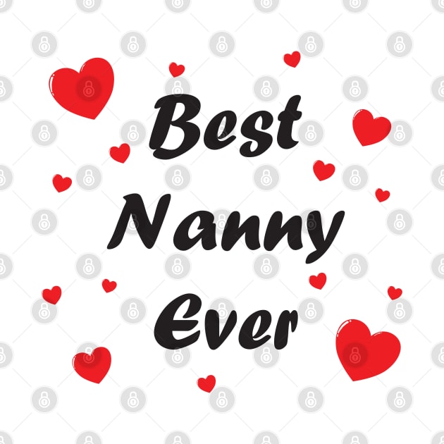 Best nanny ever heart doodle hand drawn design by The Creative Clownfish