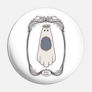 Cute Ghost Illustration in art nouveau frame |Self Love Quote | Cute Halloween Wall Art| Pin