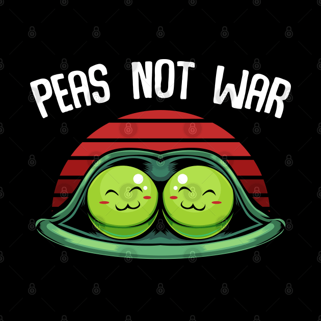 Peas - Peas Not War - Cute Kawaii Pea Pun by Lumio Gifts