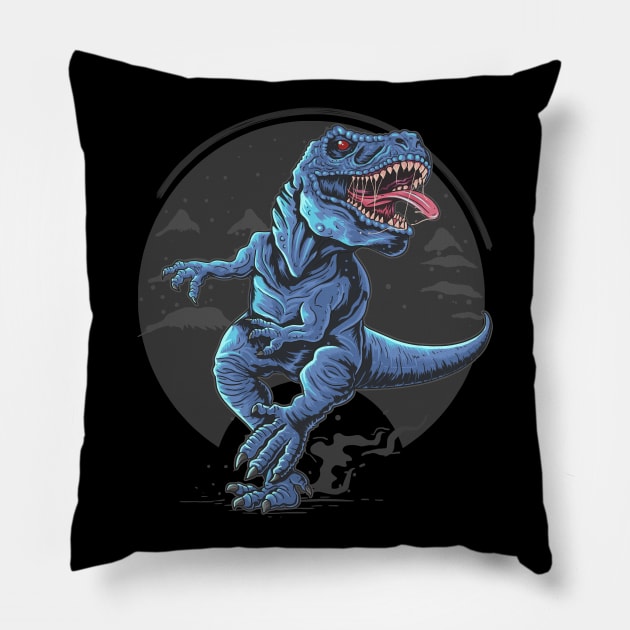 T-Rex Terror Pillow by ManxHaven