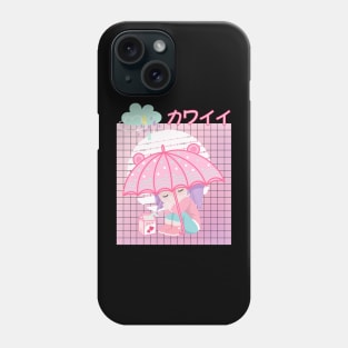 90s Japanese Kawaii Sad Girl Pink Japanese Strawberry Milk Phone Case