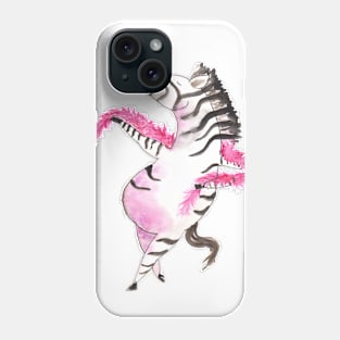 Dancing zebra with feather boa Phone Case