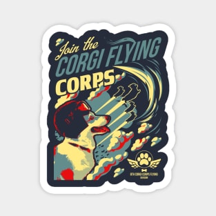 Join The Corgi Flying Corps Magnet
