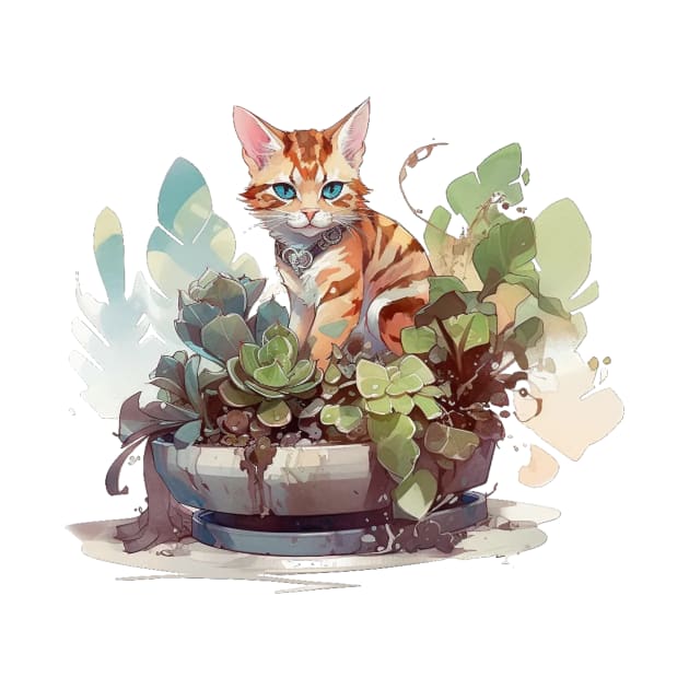 Cute Bengal cat by GreenMary Design