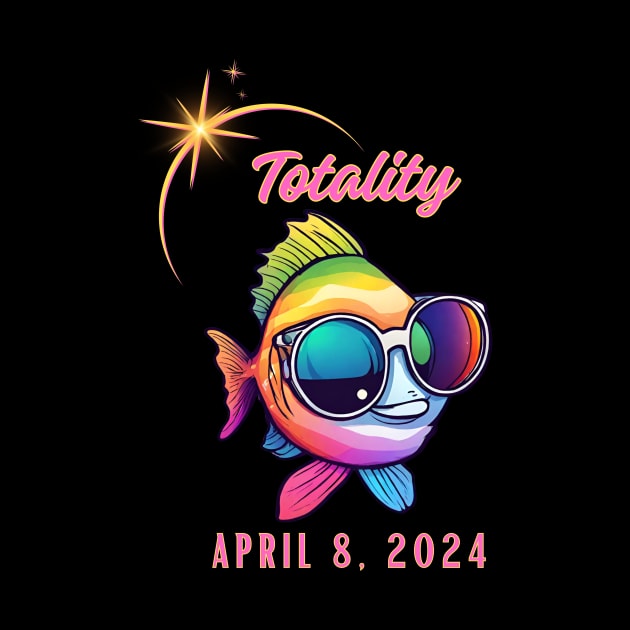 Total Solar Eclipse Watching Colorful Fish Totality April 8, 2024 by Little Duck Designs