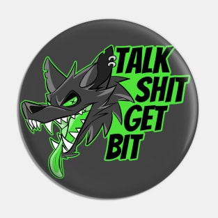 Green Punk Wolf Pin