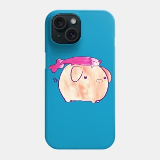 Axolotl and Pig Watercolor Phone Case