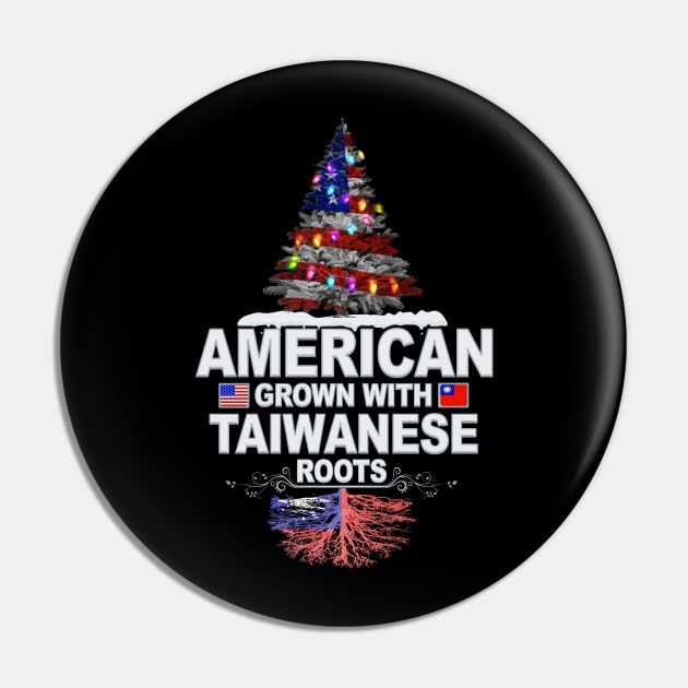 Christmas Tree  American Grown With Taiwanese Roots - Gift for Taiwanese From Taiwan Pin by Country Flags