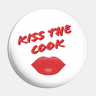 Kiss The Cook Red Lips (White Background) Pin