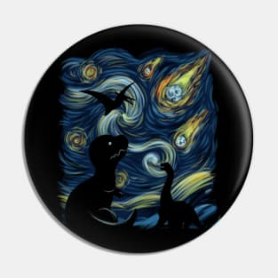 Dinosaurs in the starry night Pin