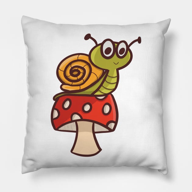 Cute snail Pillow by mrsmauve