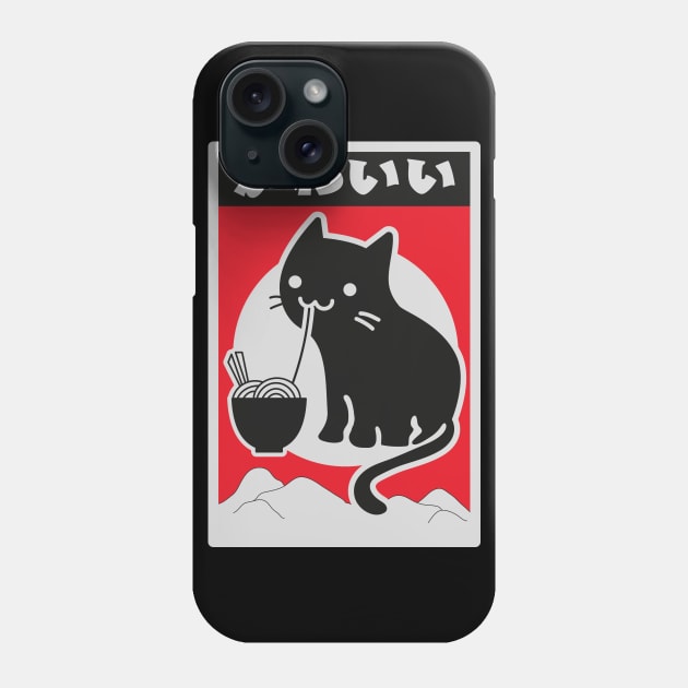 neko cat black Phone Case by PaperHead