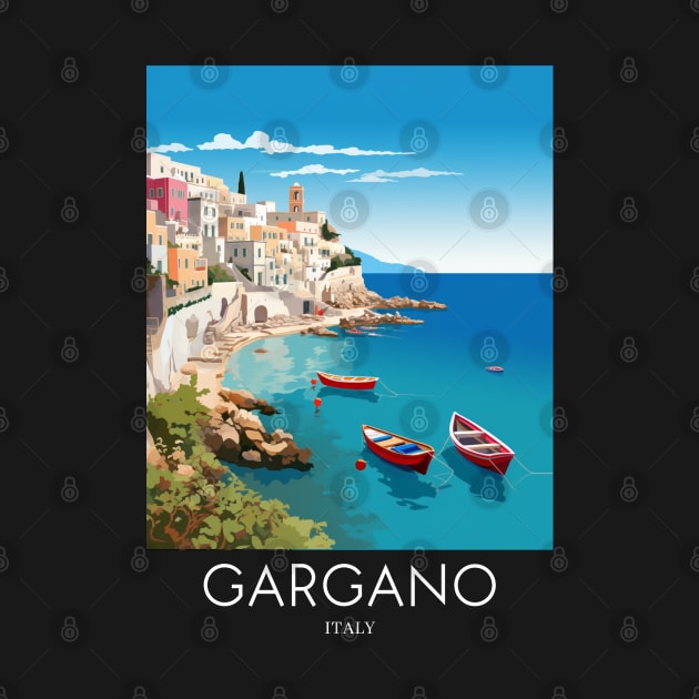 A Pop Art Travel Print of Gargano - Italy by Studio Red Koala