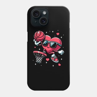 Funny Valentines Day Heart Basketball Player Phone Case