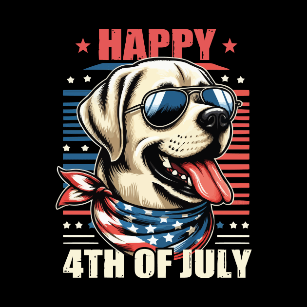 USA Happy 4th of July Patriotic American Labrador Retriever by JUST PINK