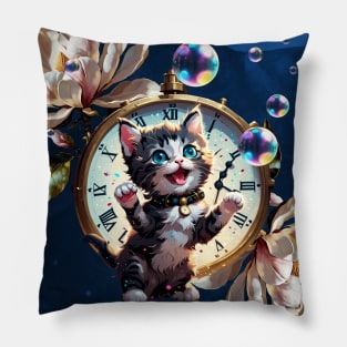 Happy New Year wish you the cute kitten. Pillow