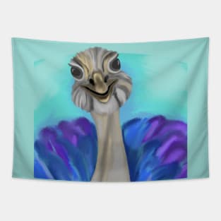 Colorful ostrich drawing Tapestry