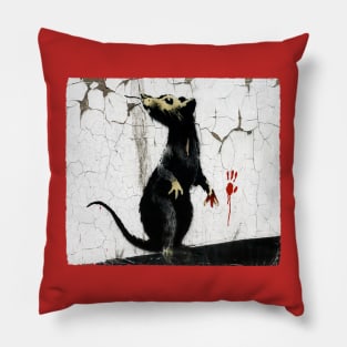 Fitzrovia Rat by Banksy Pillow