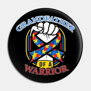 Autism T-ShirtAutism Grandfather Of A Warrior Autism Awareness Matching T Shirt Pin